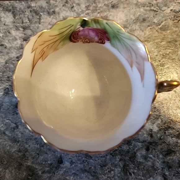 Chubu China Tea Cup Occupied Japan Gold Trim Footed Rose Floral Demitasse - Picture 8 of 9